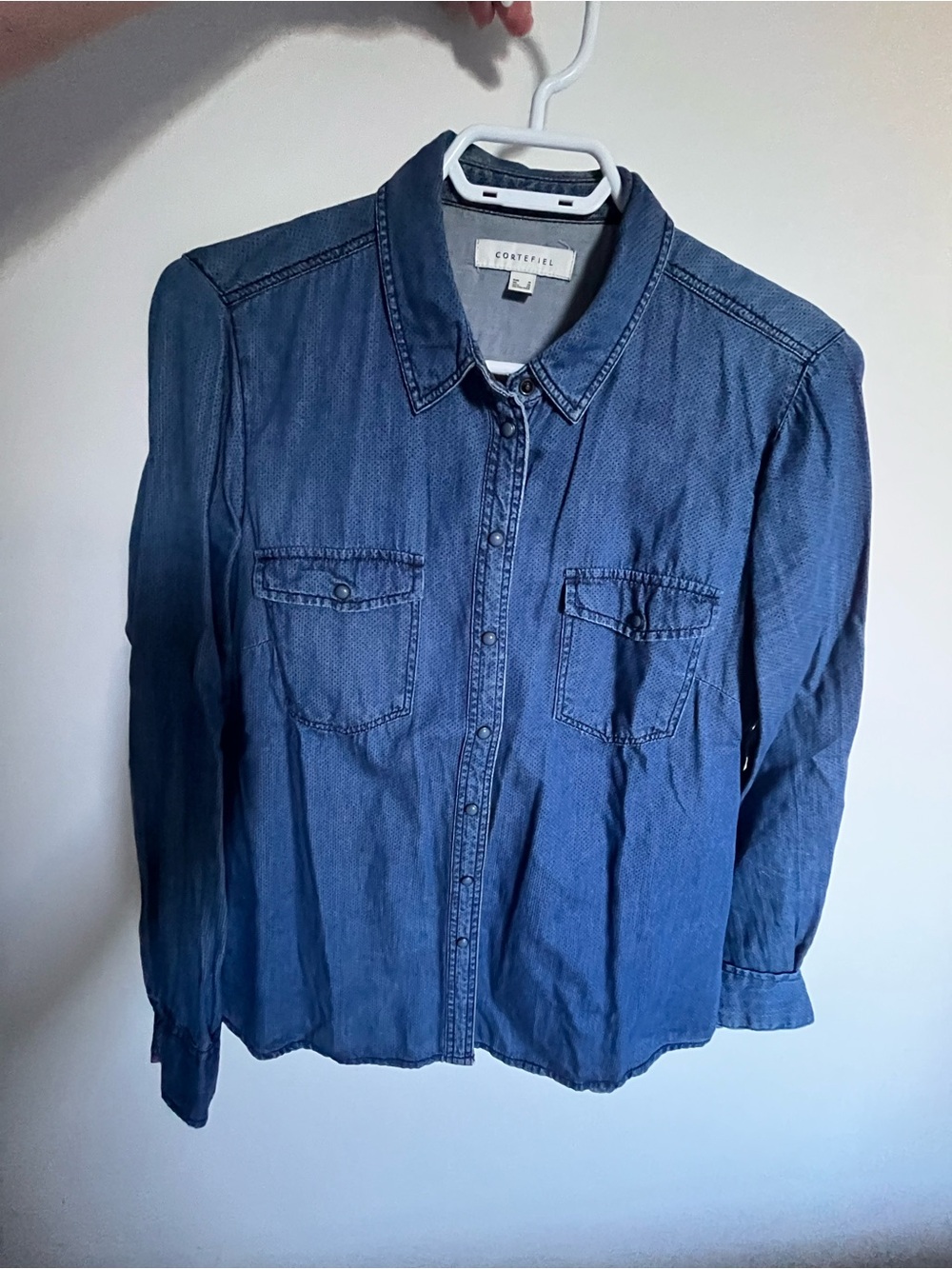 Cortefiel Women’s Classic Denim Shirt - Blue